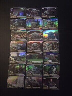 Topps Chrome Star Wars Grogu Trading Card Lot of 21